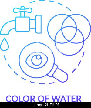 Symbol für die Farbe des wasserblauen Gradientenkonzepts Stock Vektor