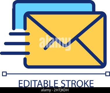 Pixel Perfect RGB-Farbsymbol senden Stock Vektor