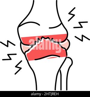 Osteoarthritis Gesundheit Problem Farbe Symbol Vektor Illustration Stock Vektor