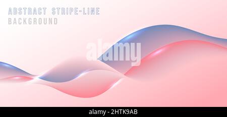 Abstraktes, fließendes, farbenfrohes Mesh-Streifendesign mit Zierstreifen. Überlappendes Design für Bildmaterial, Kopierbereich des Texthintergrunds. Illustrationsvektor Stock Vektor