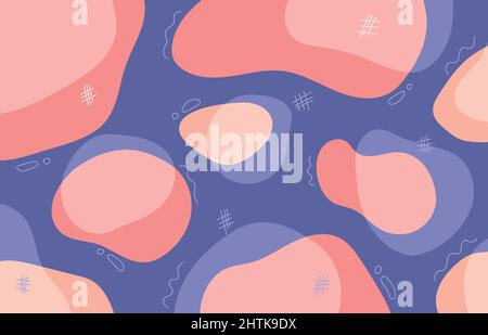 Abstrakte frei geformte Kritzeleien gestalten dekorative Kunstwerke mit Linien. Überlappen mit farbenfrohem Design-Vorlage-Hintergrund. Illustrationsvektor Stock Vektor