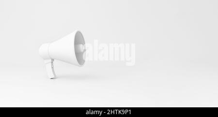 Megaphon auf weißem Hintergrund. 3D Rendern. Stockfoto