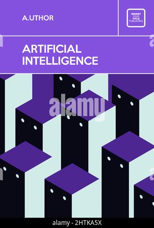 Künstliche Intelligenz. Buchcover kreatives Konzept. Science Fiction oder Sachbücher. Design im Stil der Mitte des Jahrhunderts. Anwendbar für Bücher, Poster. Stock Vektor