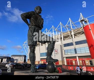 George Hardwick Statue vor dem Riverside Stadium Stockfoto