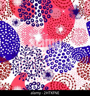 Handgezeichneter abstrakter, zierlicher Hintergrund mit sich wiederholenden Vektormustern Stock Vektor