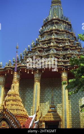 Phra Mondop, die Bibliothek, die von Rama 1 im Emerald Buddha Complex, Grand Palace, Bangkok, Thailand gebaut wurde Stockfoto