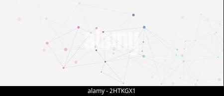 Wissenschaftlicher polygonaler horisontaler Hintergrund mit abstrakten verbindenden Punkten und Linien Stock Vektor