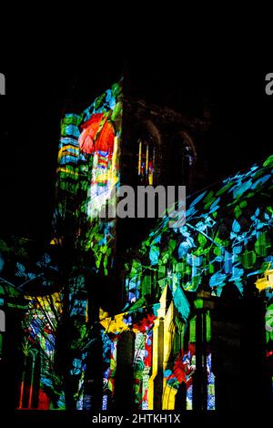 Über uns, Eine 13,8 Milliarden Jahre Geschichte das Universum. Paisley Abbey 2022 Stockfoto