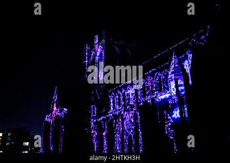 Über uns, Eine 13,8 Milliarden Jahre Geschichte das Universum. Paisley Abbey 2022 Stockfoto