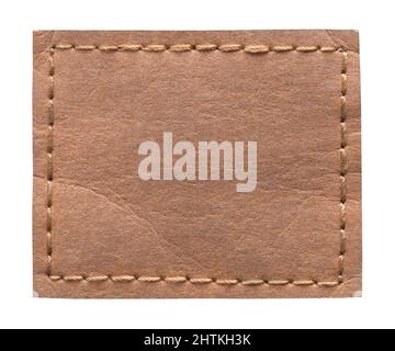 Brown Label Jeans Tag Ausschnitt Auf Weiß. Stockfoto