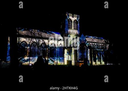 Über uns, Eine 13,8 Milliarden Jahre Geschichte das Universum. Paisley Abbey 2022 Stockfoto