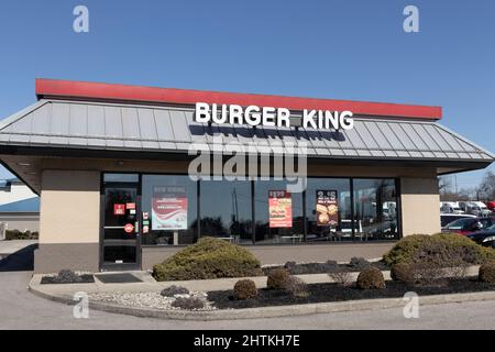 Walton - ca. Februar 2022: Burger King Fast Food Restaurant. Burger King ist eine Tochtergesellschaft von Restaurant Brands International. Stockfoto