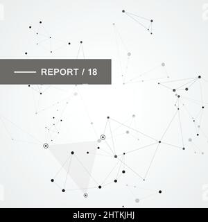Linien, die kreative Gitterpunkte auf der Oberfläche verbinden. Abstrakter Deckbundhintergrund Stock Vektor