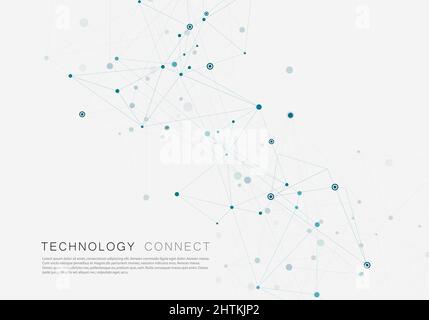 Linien, die kreative Gitterpunkte auf der Oberfläche verbinden. Abstrakter Deckbundhintergrund Stock Vektor