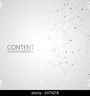 Linien, die kreative Gitterpunkte auf der Oberfläche verbinden. Abstrakter Deckbundhintergrund Stock Vektor