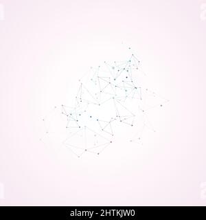 Linien, die kreative Gitterpunkte auf der Oberfläche verbinden. Abstrakter Deckbundhintergrund Stock Vektor