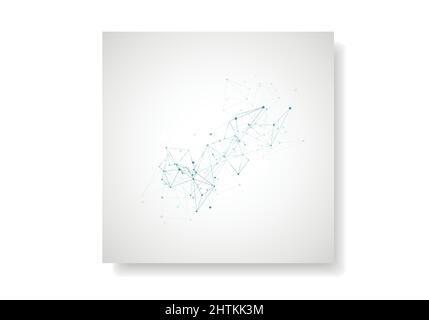 Linien, die kreative Gitterpunkte auf der Oberfläche verbinden. Abstrakter Deckbundhintergrund Stock Vektor