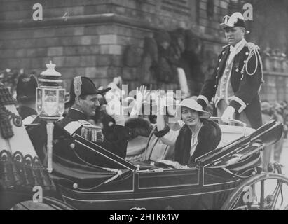 Ingrid von Schweden. 1910-2000. Schwedische Prinzessin, später Königin von Dänemark. Foto während eines Besuchs in Stockholm mit ihrem Mann Kronprinz Frederick im Jahr 1930s. Stockfoto