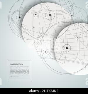 Design-Vorlage für abstrakte Kreise. Punkte und Linien Hintergrund Stock Vektor