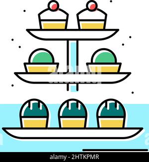 Abbildung des Symbols für Desserts auf dem Tablett Stock Vektor