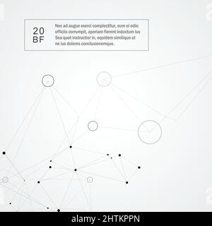 Polygonaler abstrakter Raumhintergrund mit verbindenden Punkten Kreisen und Linien Stock Vektor