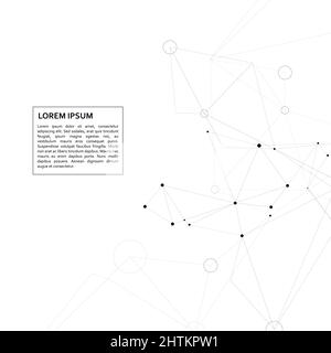 Polygonaler abstrakter Raumhintergrund mit verbindenden Punkten Kreisen und Linien Stock Vektor