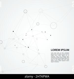 Polygonaler abstrakter Raumhintergrund mit verbindenden Punkten Kreisen und Linien Stock Vektor