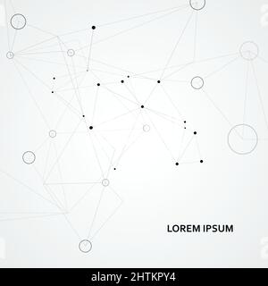 Polygonaler abstrakter Raumhintergrund mit verbindenden Punkten Kreisen und Linien Stock Vektor