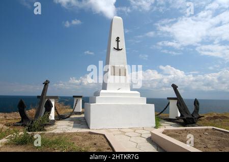 24. August 2009 - Denkmal für die verlorenen Seeleute, Zmiinyi Island, Snake Island, Black Sea, Odessa, Ukraine, Osteuropa Kredit: Andrey Nekrasov/ZUMA Wire/ZUMAPRESS.com/Alamy Live News Stockfoto