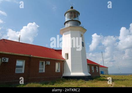 24. August 2009 - Leuchtturm, Zmiinyi Insel, Schlangeninsel, Schwarzes Meer, Odessa, Ukraine, Osteuropa, Credit: Andrey Nekrasov/ZUMA Wire/ZUMAPRESS.com/Alamy Live News Stockfoto