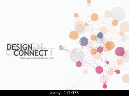 Abstrakte molekulare Verbindungen und Technologie vernetzen Zellen Stock Vektor
