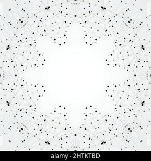 Modern verbundener Hintergrund mit Linien und Punkten Stock Vektor