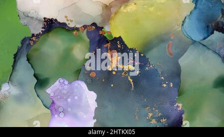 Alkoholtinte Farben durchscheinend. Abstrakt mehrfarbigen Marmor Textur Hintergrund. Design Geschenkpapier, Tapete. Mischen von Acrylfarben. Moderne Flüssigkeit Stockfoto