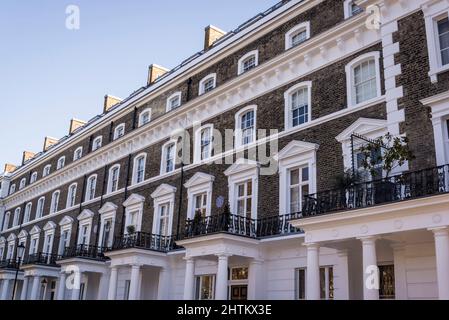 Luxusimmobilien in Onslow Square, South Kensington, London, England, Vereinigtes Königreich Stockfoto