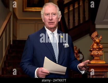 Der Prinz von Wales veranstaltet einen Empfang für Unterstützer der Powerlist im Clarence House in London. Bilddatum: Dienstag, 1. März 2022. Stockfoto