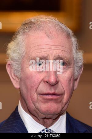 Der Prinz von Wales veranstaltet einen Empfang für Unterstützer der Powerlist im Clarence House in London. Bilddatum: Dienstag, 1. März 2022. Stockfoto