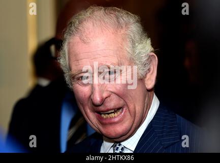 Der Prinz von Wales veranstaltet einen Empfang für Unterstützer der Powerlist im Clarence House in London. Bilddatum: Dienstag, 1. März 2022. Stockfoto