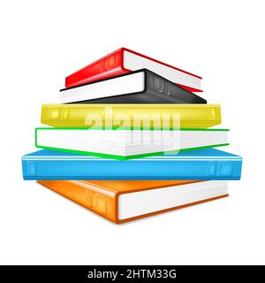 Bücher stapeln Vektorgrafik auf weißem Hintergrund. Stock Vektor