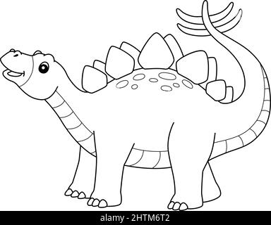 Stegosaurus Coloring isolierte Seite für Kinder Stock Vektor