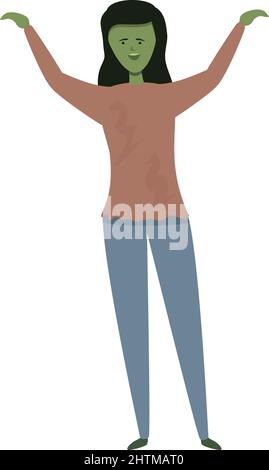 Zombie Kostüm Symbol Cartoon Vektor. Niedliches Kind. Der Karneval ist lustig Stock Vektor