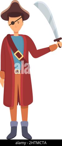 Pirate Kostüm Symbol Cartoon Vektor. Kinderkostüm. Party lustig Stock Vektor
