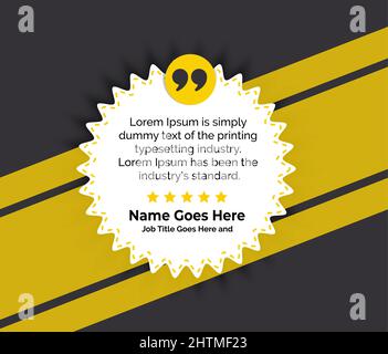 Creative Testimonial Banner, Zitat, Infografik, Banner Vorlage editierbare Vektor-Illustration Stock Vektor