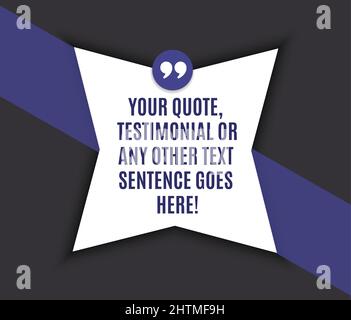 Creative Testimonial Banner, Zitat, Infografik, Banner Vorlage editierbare Vektor-Illustration Stock Vektor