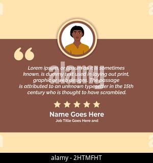 Creative Testimonial Banner, Zitat, Infografik, Banner Vorlage editierbare Vektor-Illustration Stock Vektor
