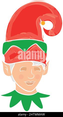 Isoliert niedlichen männlichen weihnachten elf Avatar Vektor Stock Vektor