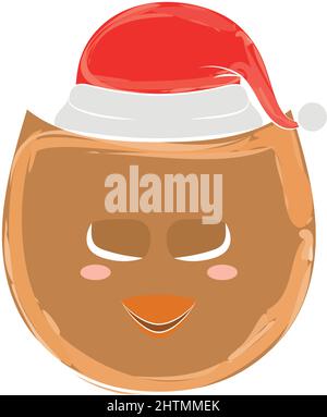 Isoliert niedlichen weihnachten Eule Avatar Vektor Stock Vektor