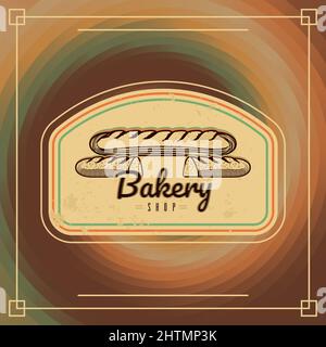 Farbige vintage Bäckerei Illustration Brot handgezeichnete Skizze Vektor Stock Vektor