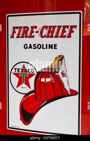 Vintage Texaco Fire Chief Benzinpumpe. Stockfoto