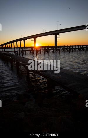 Highway 98 Brücke von Apalachicola, FL nach East Bay, FL Stockfoto