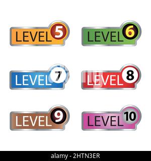 Ebene bunte Knopf-Set. vektor modernen Material Stil Tasten. Stock Vektor